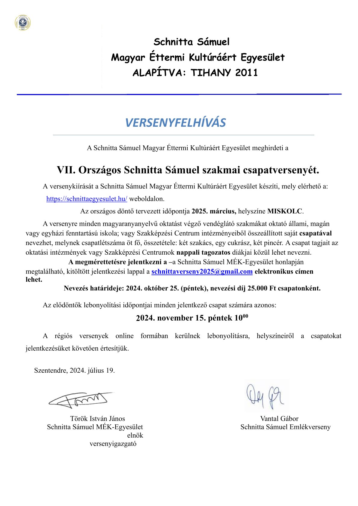 Versenykiírás